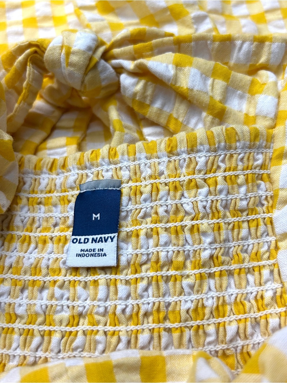 Old Navy Yellow Gingham Fit and Flare Tiered All-Day Maxi Dress - Picture 4 of 5
